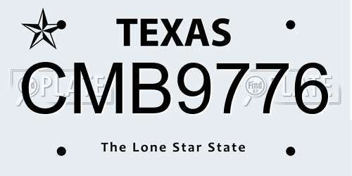 CMB9776 Texas License Plate