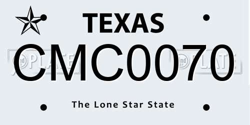 CMC0070 Texas License Plate