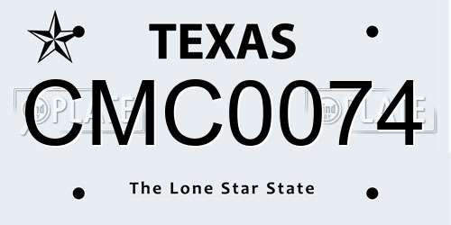 CMC0074 Texas License Plate