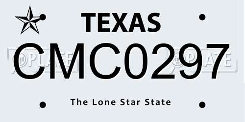 CMC0297 Texas License Plate