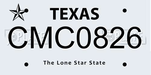 CMC0826 Texas License Plate