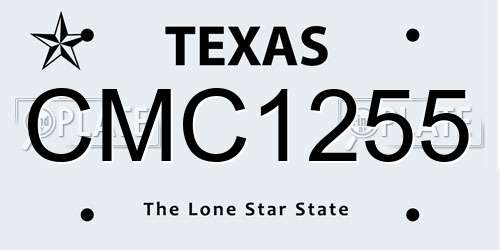 CMC1255 Texas License Plate