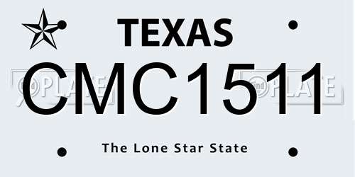 CMC1511 Texas License Plate