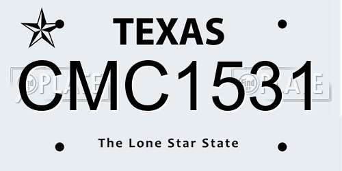 CMC1531 Texas License Plate