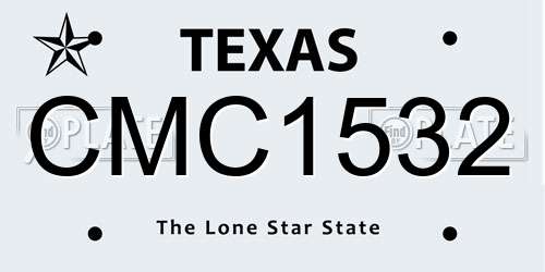 CMC1532 Texas License Plate
