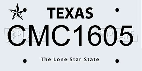 CMC1605 Texas License Plate