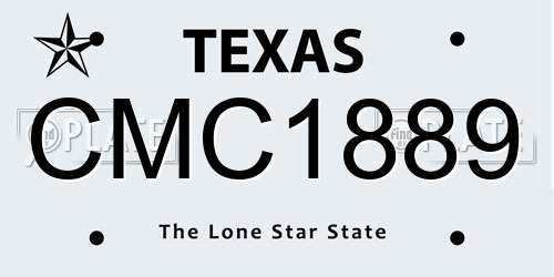 CMC1889 Texas License Plate