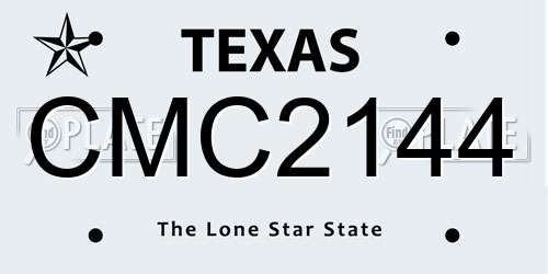 CMC2144 Texas License Plate