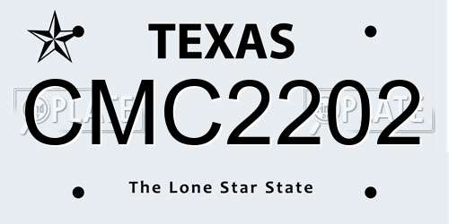 CMC2202 Texas License Plate