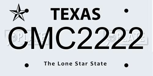 CMC2222 Texas License Plate