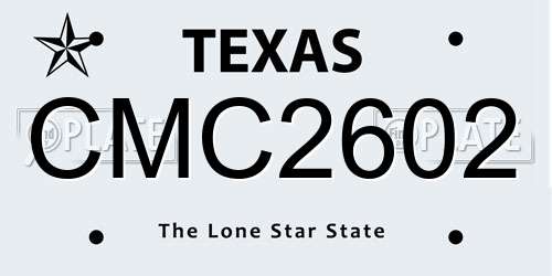 CMC2602 Texas License Plate