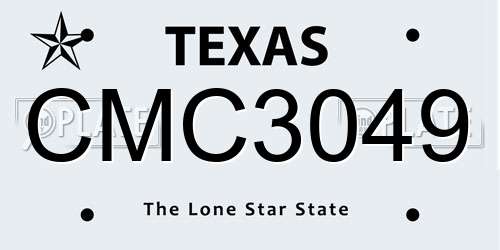 CMC3049 Texas License Plate