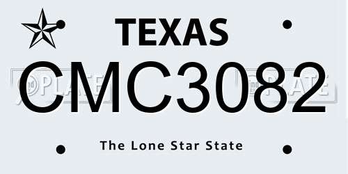 CMC3082 Texas License Plate