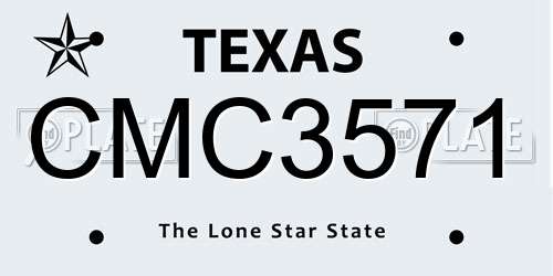 CMC3571 Texas License Plate