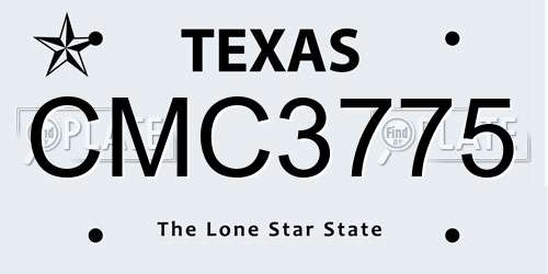 CMC3775 Texas License Plate