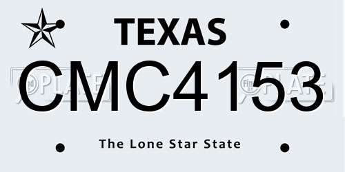CMC4153 Texas License Plate
