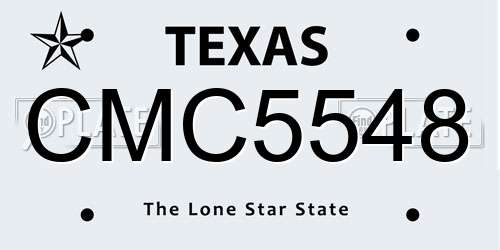 CMC5548 Texas License Plate
