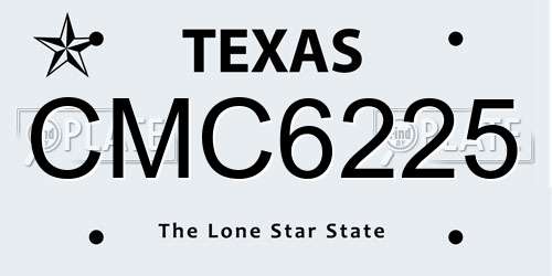 CMC6225 Texas License Plate