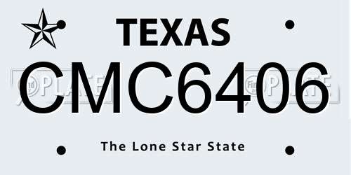 CMC6406 Texas License Plate