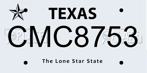 CMC8753 Texas License Plate