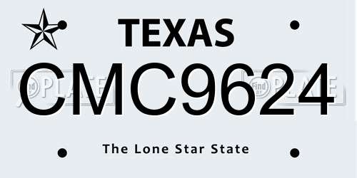CMC9624 Texas License Plate