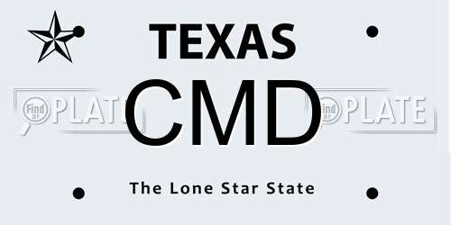 CMD Texas License Plate