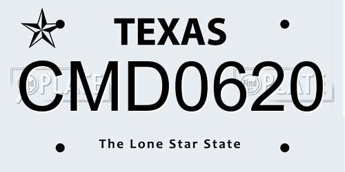 CMD0620 Texas License Plate