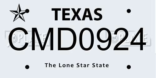 CMD0924 Texas License Plate