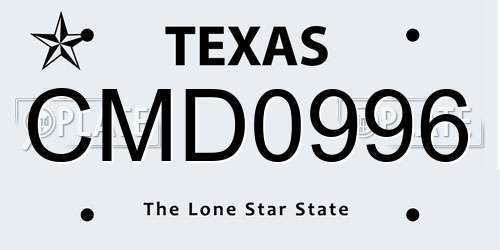 CMD0996 Texas License Plate