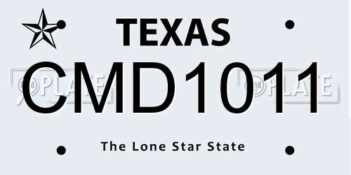CMD1011 Texas License Plate