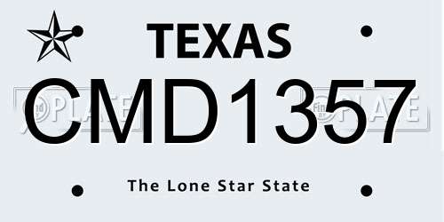 CMD1357 Texas License Plate