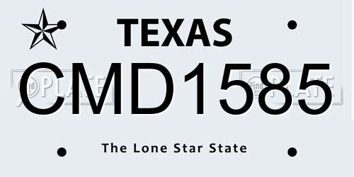 CMD1585 Texas License Plate