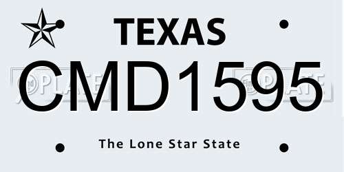 CMD1595 Texas License Plate