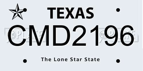 CMD2196 Texas License Plate