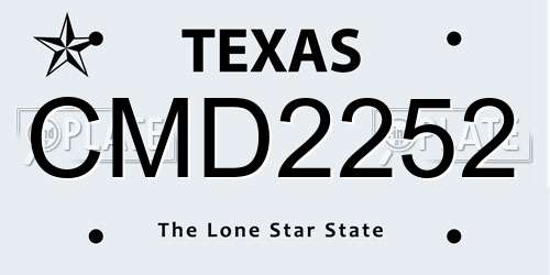 CMD2252 Texas License Plate