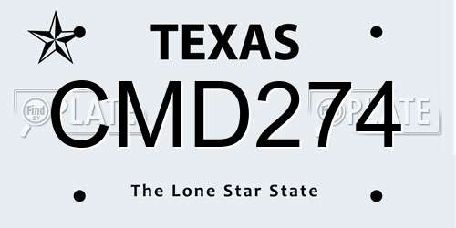 CMD274 Texas License Plate