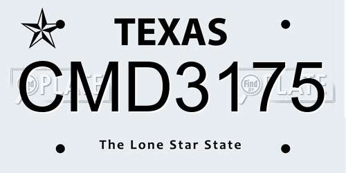CMD3175 Texas License Plate