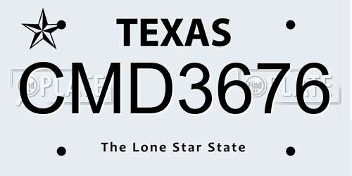 CMD3676 Texas License Plate