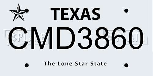 CMD3860 Texas License Plate