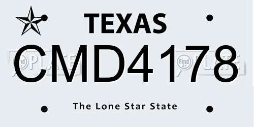 CMD4178 Texas License Plate