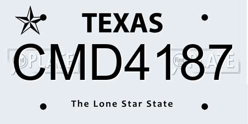 CMD4187 Texas License Plate