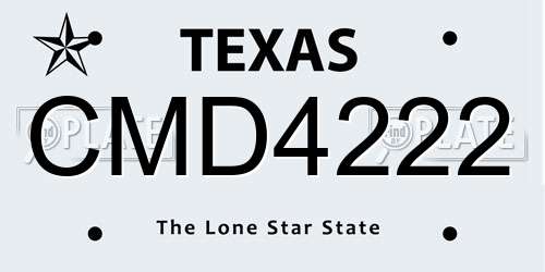CMD4222 Texas License Plate