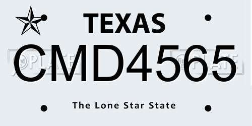 CMD4565 Texas License Plate