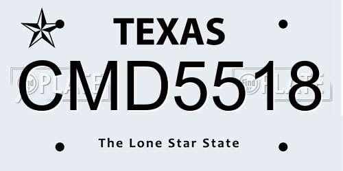 CMD5518 Texas License Plate