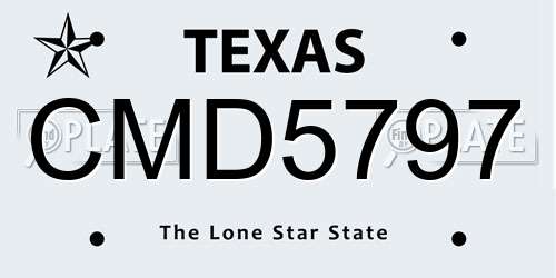 CMD5797 Texas License Plate
