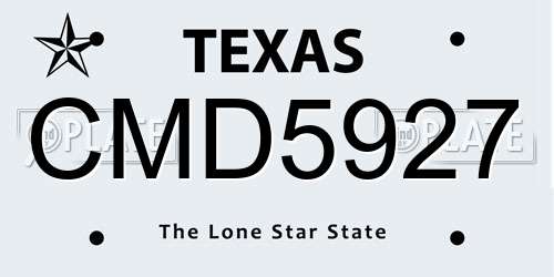 CMD5927 Texas License Plate
