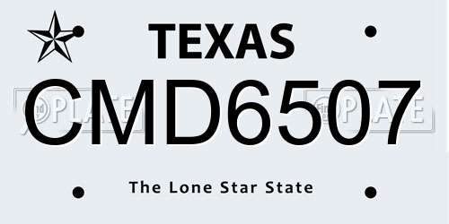 CMD6507 Texas License Plate