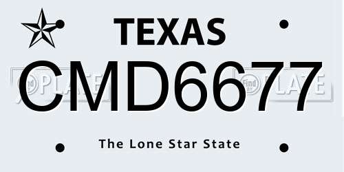 CMD6677 Texas License Plate