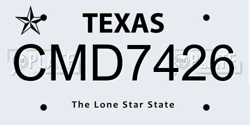 CMD7426 Texas License Plate