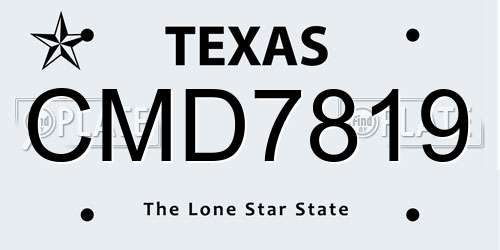 CMD7819 Texas License Plate